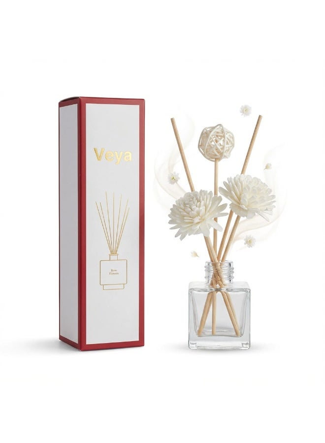 Veya Rose Reed Diffuser – 50ml with natural wooden reeds that gradually diffuse the fragrance - Image 2